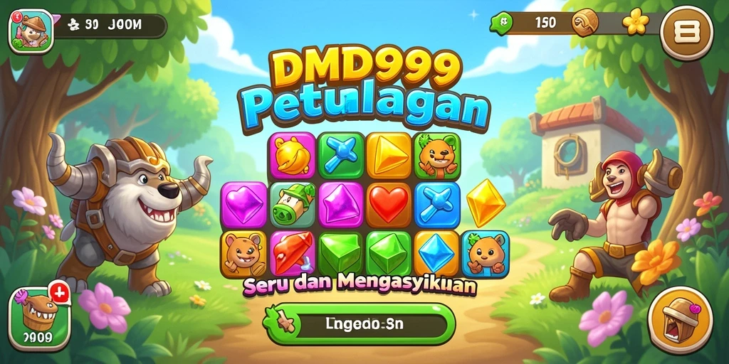 Tampilan gameplay DMD999 yang mengasyikkan dalam mencocokkan barang.