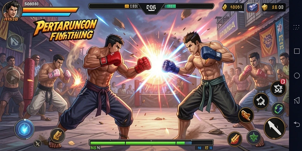 Grafis menakjubkan dalam gameplay Fighting F08.