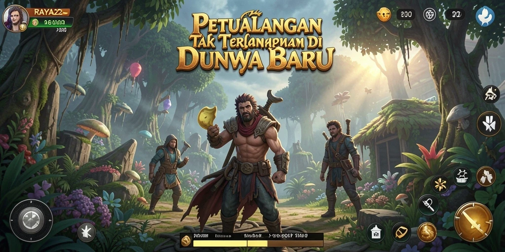 Screenshot gameplay RAYA22 menampilkan aksi petualangan yang mendebarkan.